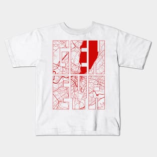 Geneva, Switzerland City Map Typography - Oriental Kids T-Shirt